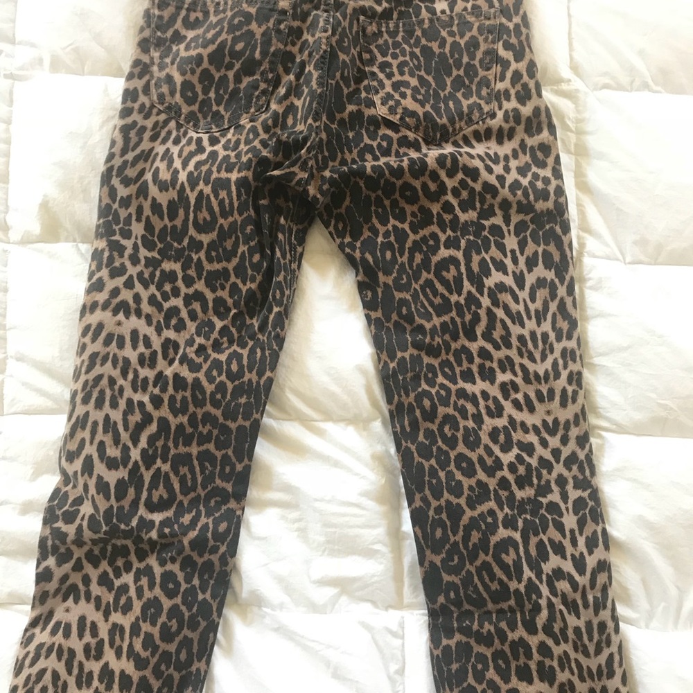 Zara leopard print mom jeans animal print straight